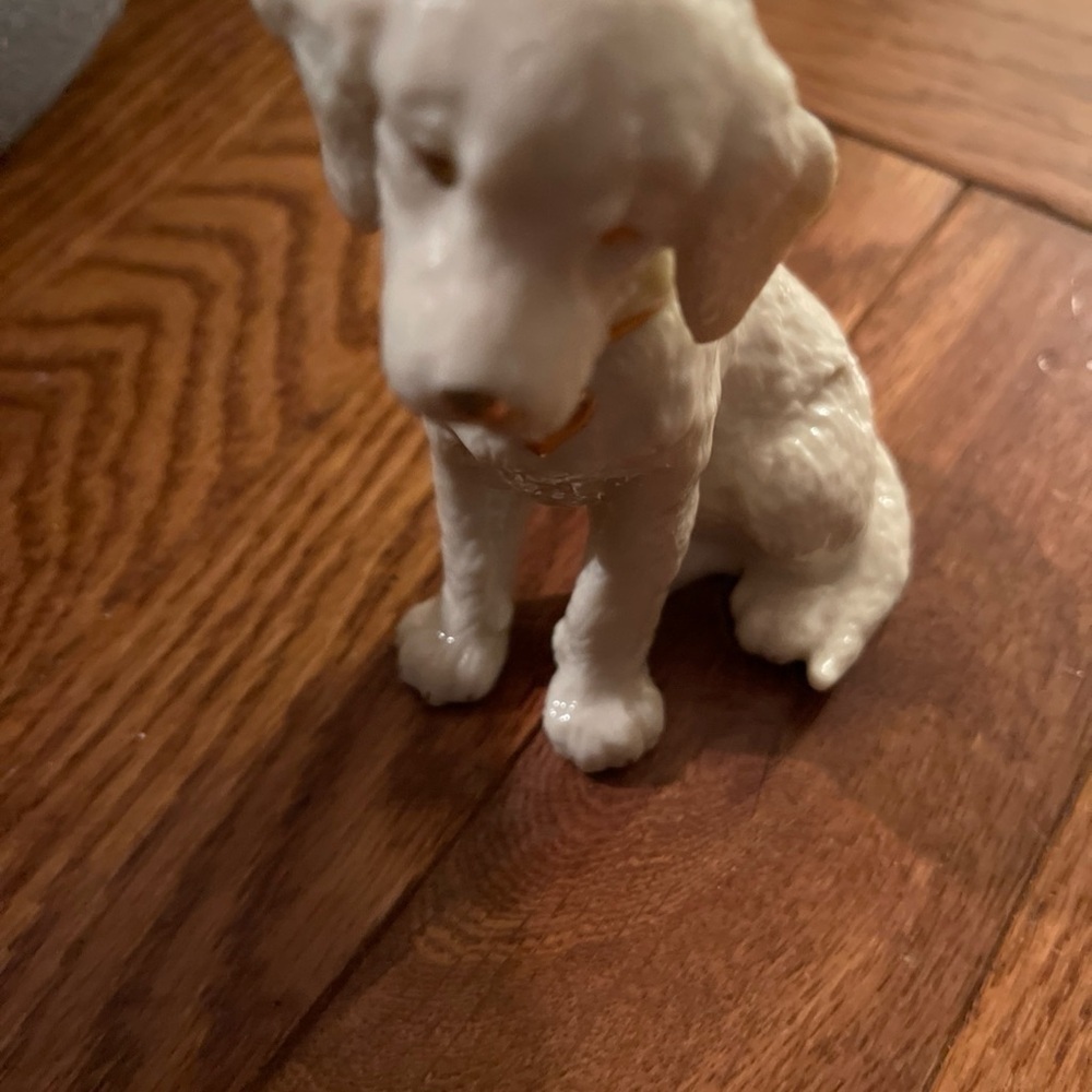 Lenox dog figurine- Cocker Spaniel Puppy cream with gold accents